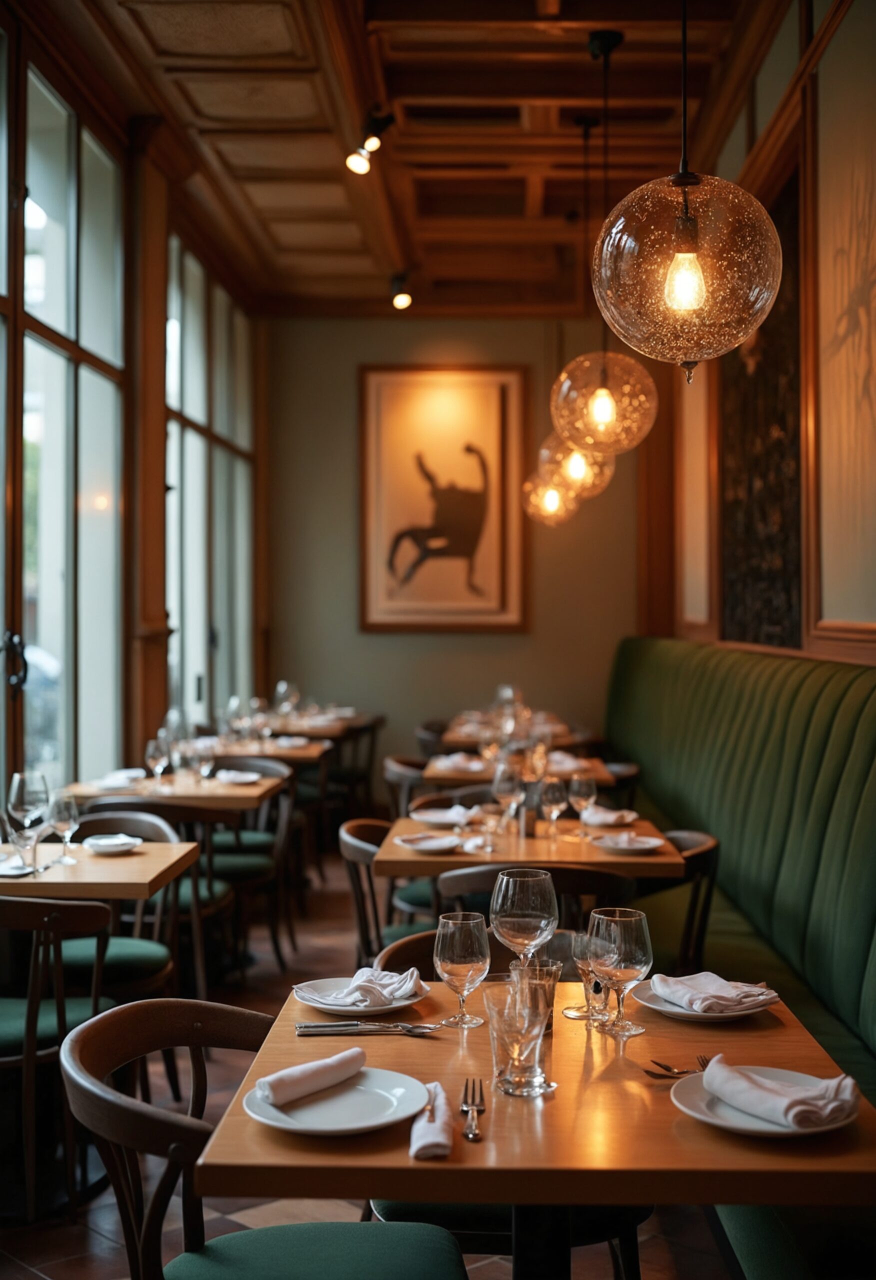 City day Italian restaurant interior ambient